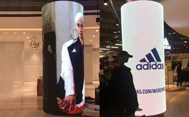 泰国商场P2.5圆柱屏LED软模组